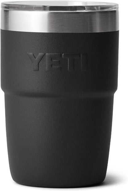 8 oz Insulated Coffee Mug with Lid, Stackable Double-Wall Vacuum Insulated Cup, Ceramic-Lined Interior, Dishwasher Safe Reusable Coffee Mug - PuriLite