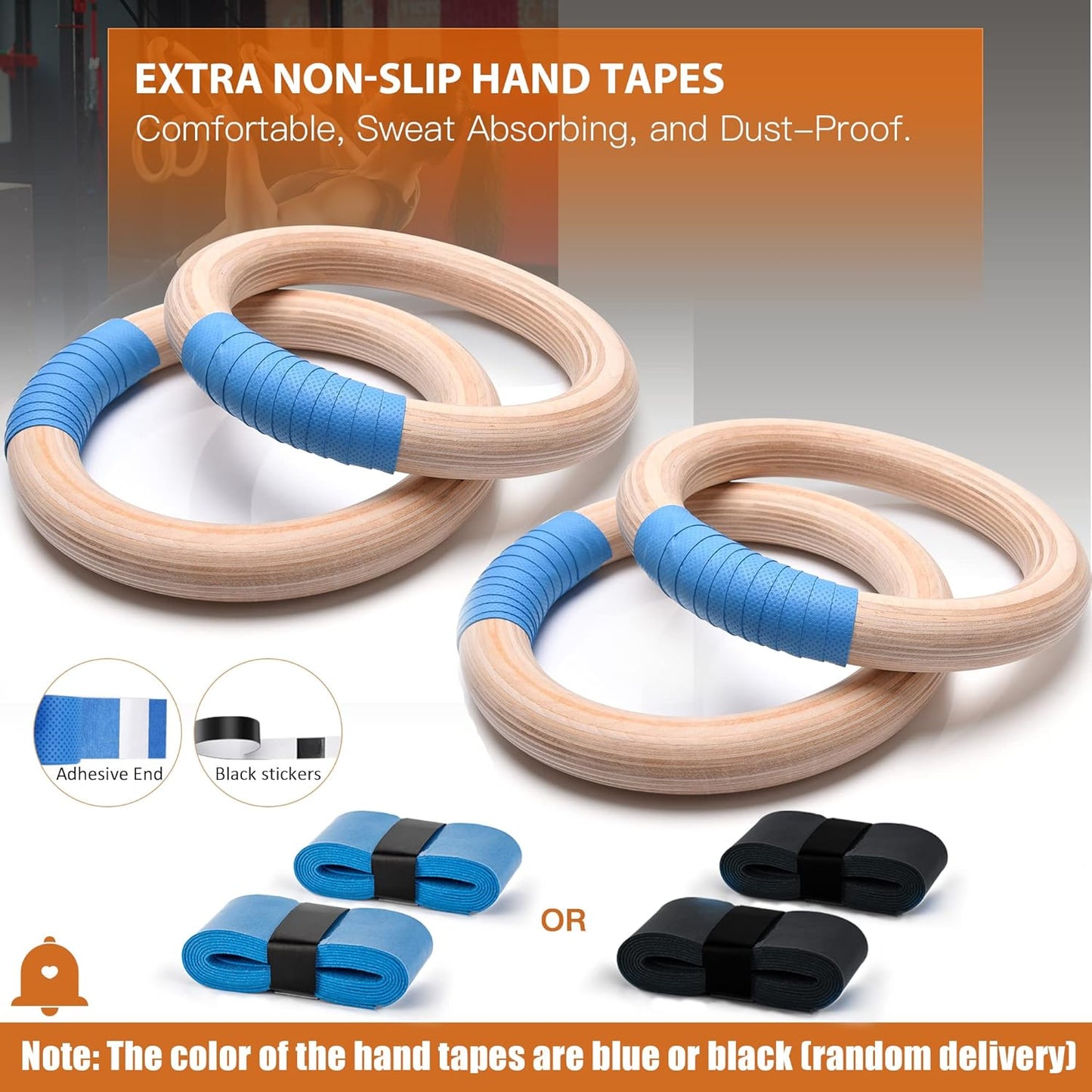 Wooden Gymnastics Rings – 1500lb Heavy-Duty Exercise Rings with Adjustable Cam Buckle Straps – Non-Slip Training Rings - PuriLite