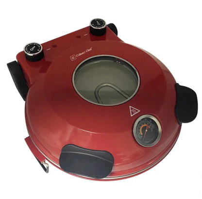 Culinary Chef Electric 12 in. Pizza Oven with Adjustable Heat Control and Removable Pizza Stone