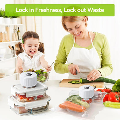 3-in-1 Electric Mason Jar Vacuum Sealer Kit, Food Preservation System for Jars, Containers and Bags, One-Touch Automatic Sealing for Kitchen Storage - PuriLite
