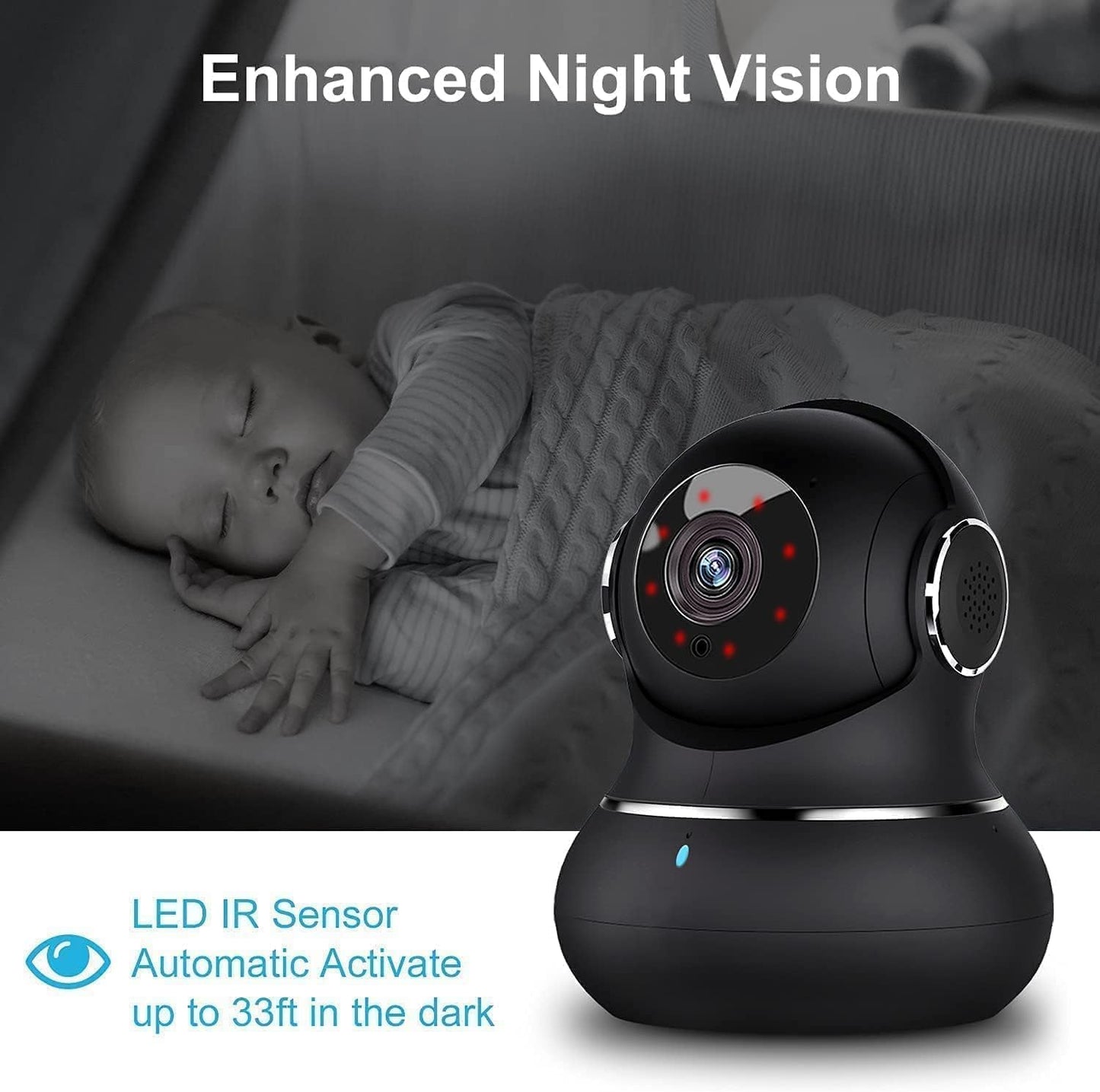 Little elf Camera, Litokam 2K Pet Camera with 360° Motion Tracking, IR Night Vision, 2-Way Audio, [2024 New] Indoor Security Camera, WiFi Camera for Baby Monitor, Home Wireless Camera Work with Alexa