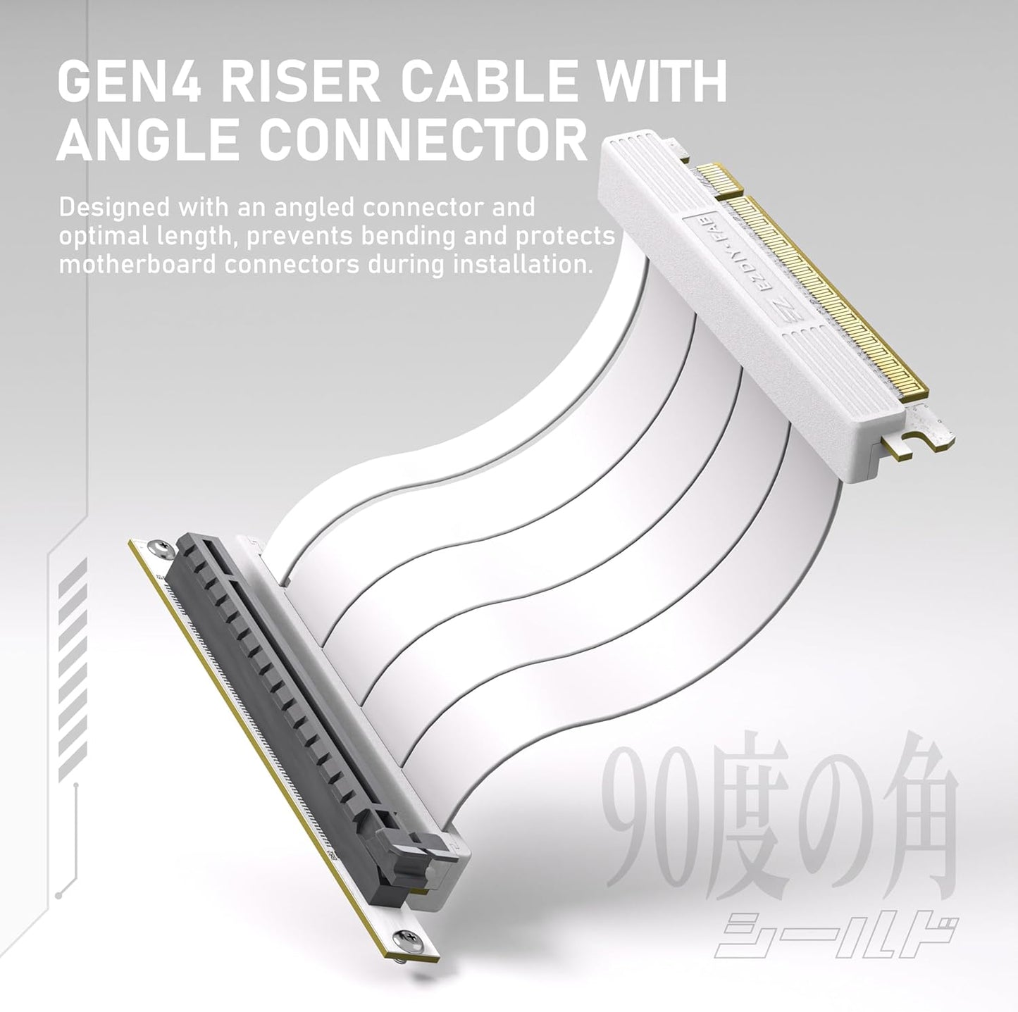 Vertical GPU Mount – PCIe 4.0 High-Speed Riser Cable 115mm – ARGB Vertical Graphics Card Holder with 90° Connector