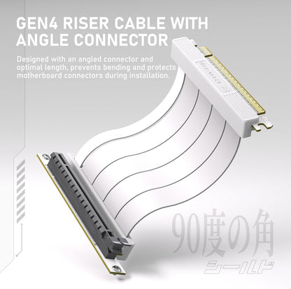 Vertical GPU Mount – PCIe 4.0 High-Speed Riser Cable 115mm – ARGB Vertical Graphics Card Holder with 90° Connector