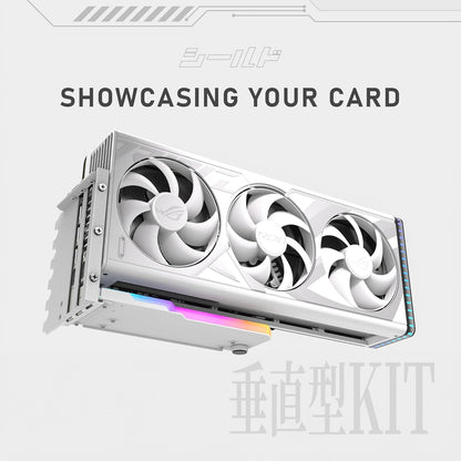 Vertical GPU Mount – PCIe 4.0 High-Speed Riser Cable 115mm – ARGB Vertical Graphics Card Holder with 90° Connector