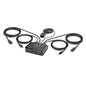 2-Port USB-C Cable KVM Switch, 4K 60Hz DisplayPort Output, Compact KVM with 4ft/1.2m USB Type-C/Audio Integrated Cables, Bus Powered - Remote Push-Button/Hotkey Switching