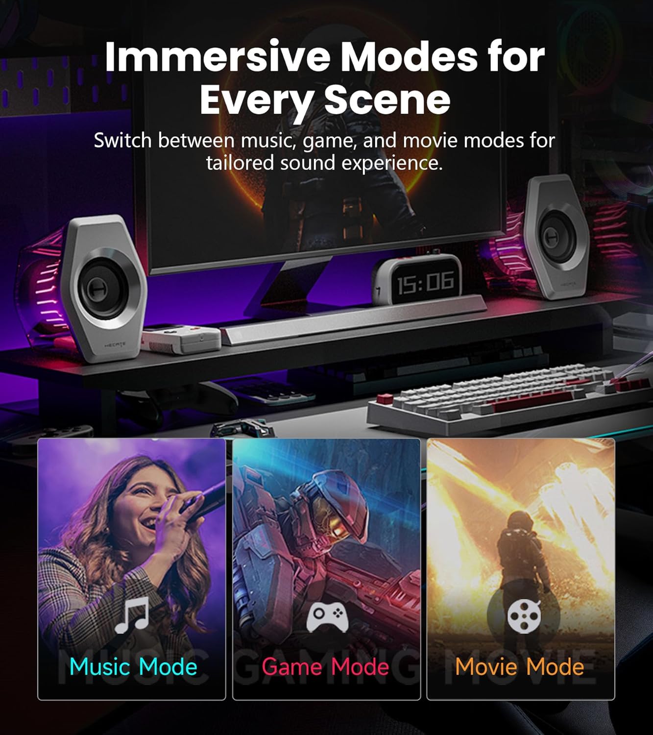 Edifier G2000PRO Gaming Speakers – 2.0 Desktop PC Speakers with 7.1 Surround Sound – Bluetooth USB AUX RGB Multimedia Speaker - PuriLite