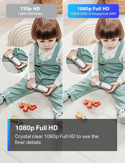 TP-Link Tapo Smart Home Security WiFi Camera, 2.4GHz Wi-Fi Connection Required, 1080p (Full HD), Up to 30 ft Night Vision, Up to 128 GB microSD Card Slot, Works w/Alexa and Google (Tapo C100)