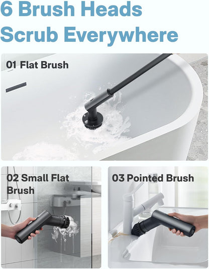 HOTO 3PCS Brush Heads for Electric Spin Scrubber