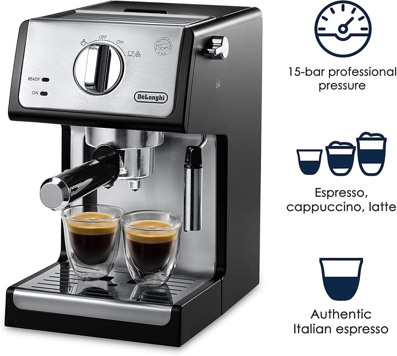 De'Longhi ECP3420 15 Bar Espresso and Cappuccino Machine with Advanced Cappuccino System, Black