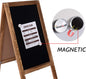 Board2by Heavy Duty Magnetic A-Frame Chalkboard Sign 40" X 20", Large Standing Sandwich Board Chalk Board Sign, Outdoor Chalkboard Easel for Restaurant or Wedding with 4 Pens & Magnets, Rustic Brown