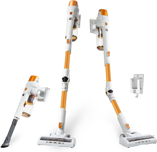 Kenmore DS4030 Cordless Stick Vacuum with EasyReach Wand, Lightweight Cleaner with 2-Speed Power Control, LED Headlight, Converts to Handheld for Hardwood Floors, Carpet & Pet Hair Orange