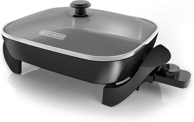 BLACK+DECKER Electric Skillet, 12”x15”, Deep Dish, Non Stick Surface, SK1215BC