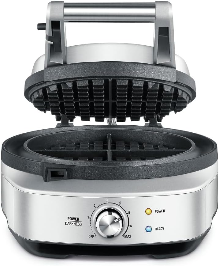 Breville BREBWM520XL "The No Mess" Waffle Iron, Metallic