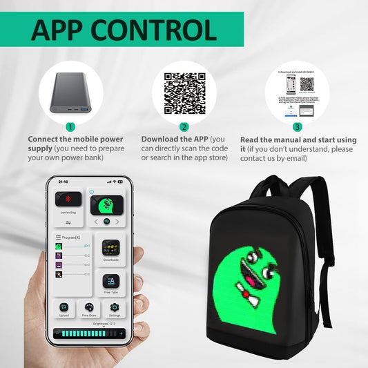 Dynamic LED Screen Backpack – Express Yourself in Style