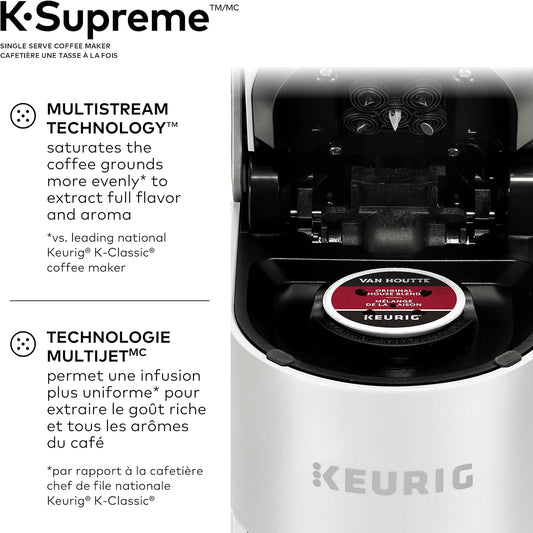 Keurig K-Supreme Single Serve K-Cup Pod Coffee Maker, With MultiStream Technology, White