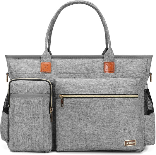 Laptop Tote Bag, Middle Size Computer Messenger Teacher Bag with 15.6'' Padded Laptop Sleeve - PuriLite