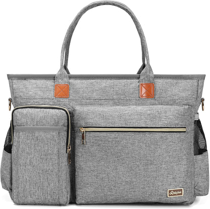 Laptop Tote Bag, Middle Size Computer Messenger Teacher Bag with 15.6'' Padded Laptop Sleeve - PuriLite