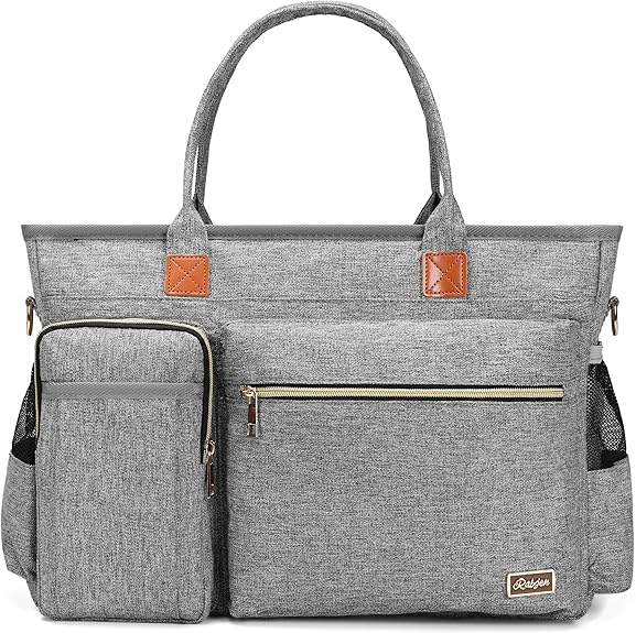 Laptop Tote Bag, Middle Size Computer Messenger Teacher Bag with 15.6'' Padded Laptop Sleeve - PuriLite