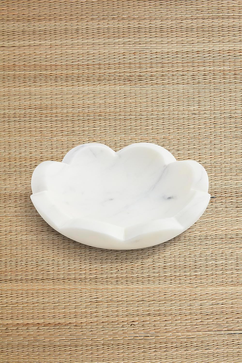Scalloped Marble Dish | Decorative Marble Bowl | Small Serving Dish | Coastal Accent Dish | Marble Trinket Bowl - PuriLite
