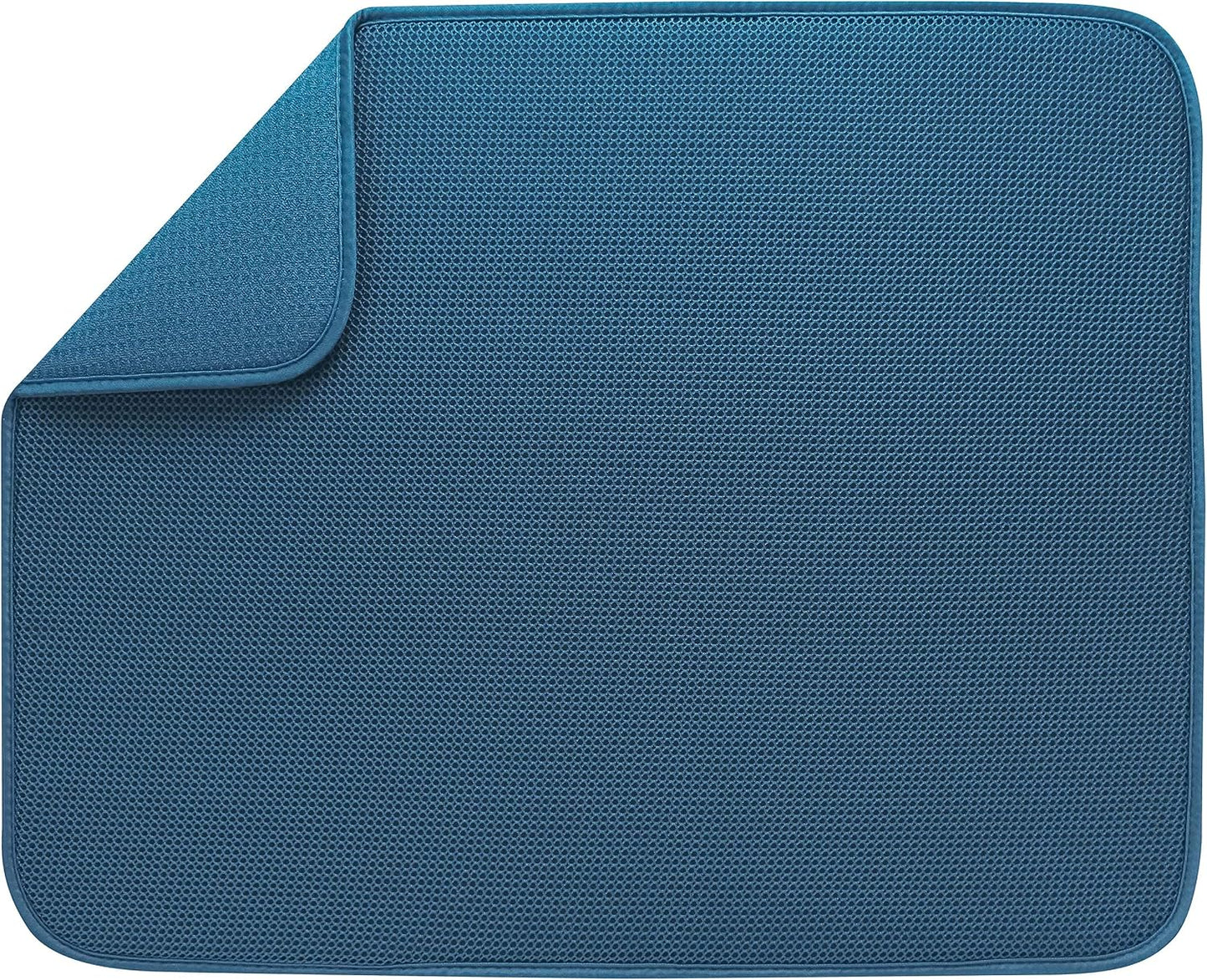 S&T INC. Absorbent, Reversible XL Microfiber Dish Drying Mat for Kitchen, 18 Inch x 24 Inch, Pewter Gray Trellis