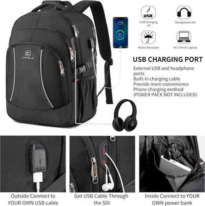 RFID Cafele Laptop Backpack Travel Computer Backpack College Bookbag School Backpack with USB Charging Port