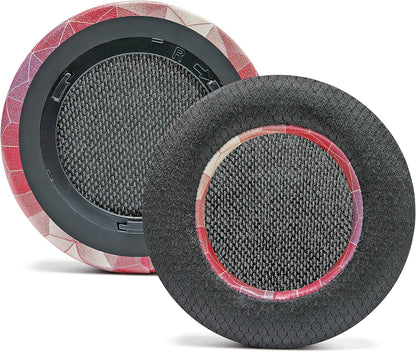 WC Freeze Virtuoso - Hybrid Fabric Cooling Gel Replacement Earpads for Corsair Virtuoso Gaming Headset, Made by Wicked Cushions, Improved Durability, Thickness and Sound Isolation |Hex Red