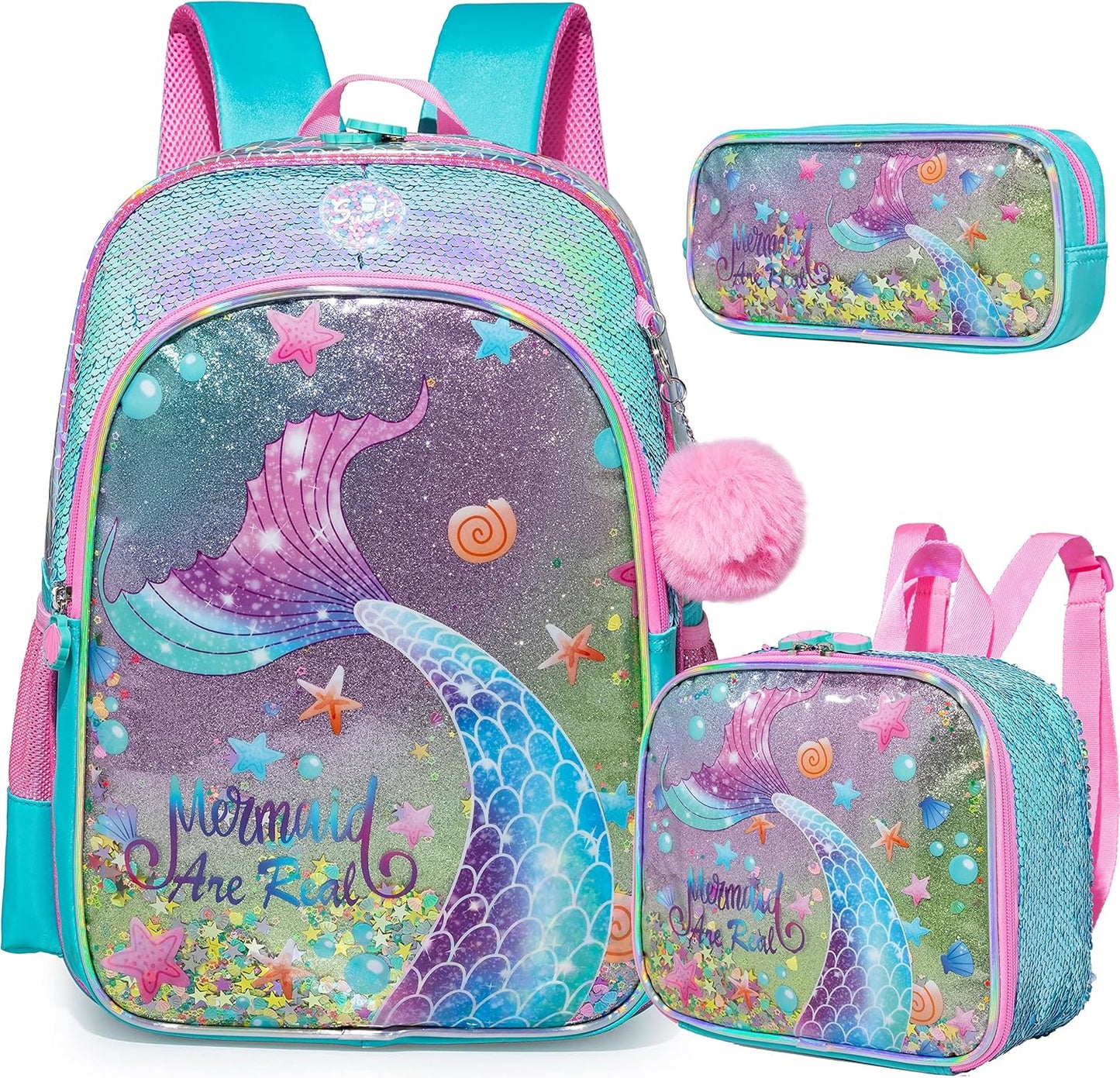 Cute Backpack for Girls School Backpacks with Lunch Box for Elementary