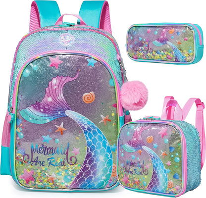 Cute Backpack for Girls School Backpacks with Lunch Box for Elementary