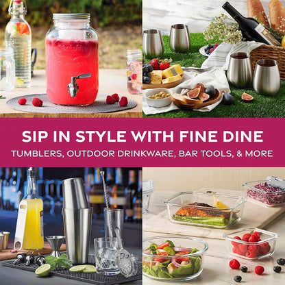 FineDine Water Bottle - Stainless Steel Insulated Water Bottle with Straw Lid, Flip Lid & Wide-Mouth Cap - Keeps Hot and Cold - 25 Oz / 739ml - Pure Pearly White