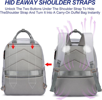 Laptop Backpack for Women Men, Water Resistant Travel Work Backpacks Purse Stylish College Business Teacher Nurse Computer Bag, Fits 17.3" Laptop Light Blue