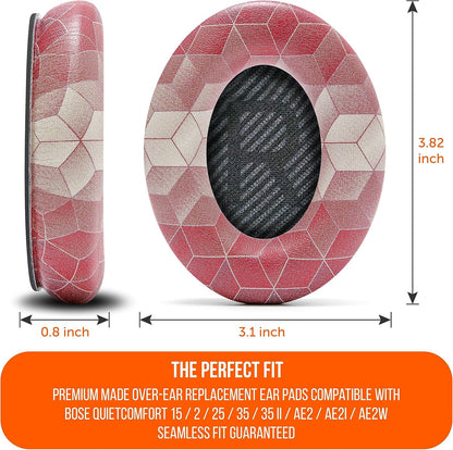 WC Wicked Cushions Upgraded Replacement Ear Pads for Bose QC35 & QC35ii (QuietComfort 35) Headphones & More - Softer Leather, Luxurious Memory Foam, Added Thickness, Extra Durability | 90's Black