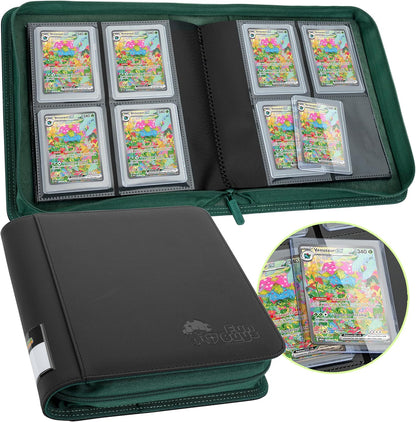 FunGuys Toploader Binder, Trading Card Binder Storage,128 4 Pocket Top Loader Pokemon Binder, Card Collection Yugioh Cards, MTG, TCG, Folders for Trading Cards