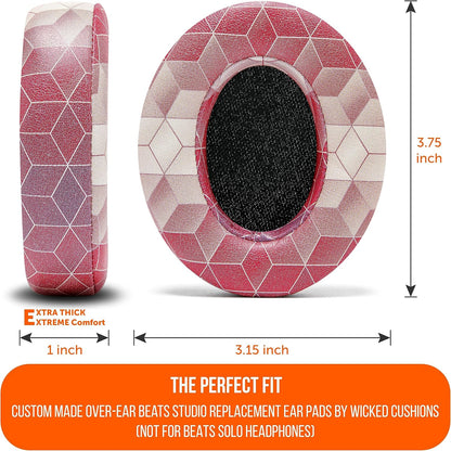 WC Wicked Cushions Replacement Ear Pads for Beats Studio 2 & 3 (B0501, B0500) Wired & Wireless | Does NOT Fit Beats Solo | Softer PU Leather, Enhanced Foam & Stronger Adhesive | Black Floral