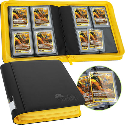 FunGuys Toploader Binder, Trading Card Binder Storage,128 4 Pocket Top Loader Pokemon Binder, Card Collection Yugioh Cards, MTG, TCG, Folders for Trading Cards