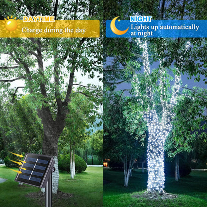 JMEXSUSS 2 Pack 75.5ft Orange Solar Christmas Lights, Total 400 LED Solar String Lights Outdoor Waterproof, 8 Modes Orange Halloween Lights for Tree Patio Garden Thanksgiving Halloween Decorations