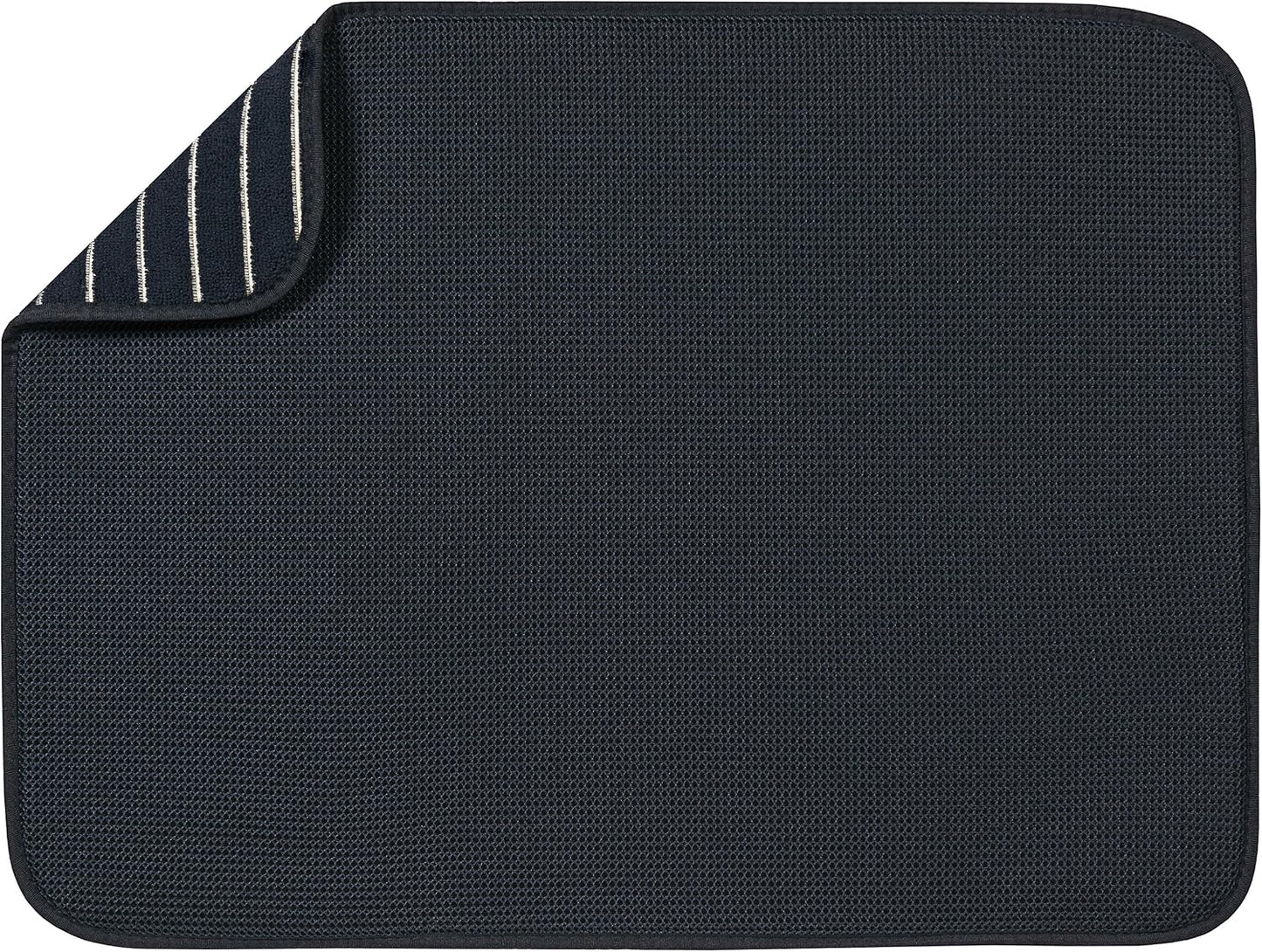 S&T INC. Absorbent, Reversible XL Microfiber Dish Drying Mat for Kitchen, 18 Inch x 24 Inch, Pewter Gray Trellis