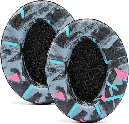 WC PadZ - The Ultimate Upgraded Earpads by Wicked Cushions - Compatible with Audio Technica, HyperX, SteelSeries Arctis & More - Extra Thick - Bigger Opening - Softer Memory Foam | (90s Black)