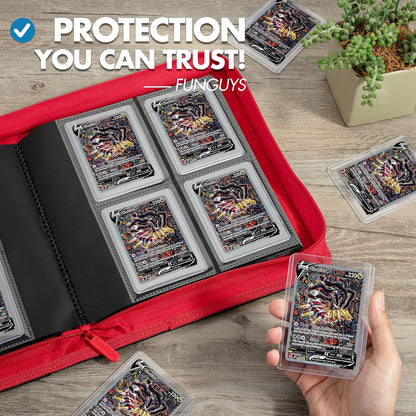 FunGuys Toploader Binder, Trading Card Binder Storage,128 4 Pocket Top Loader Pokemon Binder, Card Collection Yugioh Cards, MTG, TCG, Folders for Trading Cards