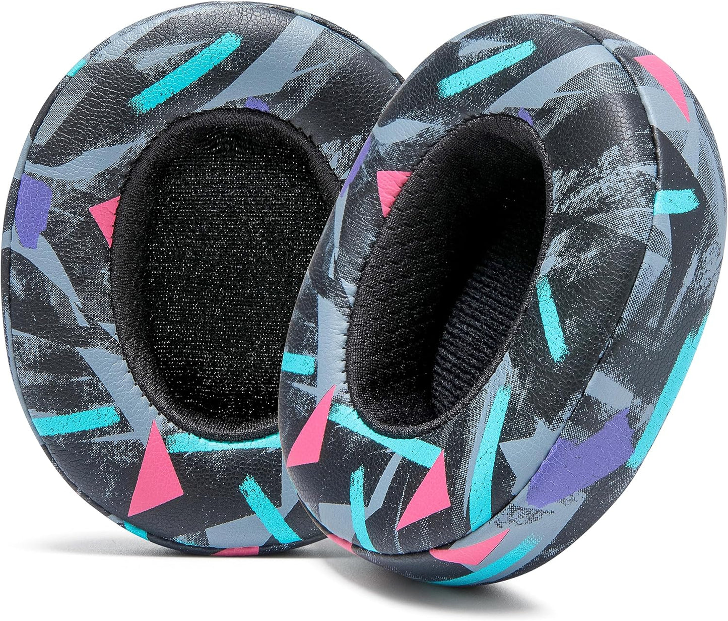 WC Replacement Earpad Cushions for Skullcandy Hesh 3 & Crusher Over-Ear Headphones Made by Wicked Cushions | Improved Durability and Thickness for Improved Comfort and Noise Isolation | 90's Black