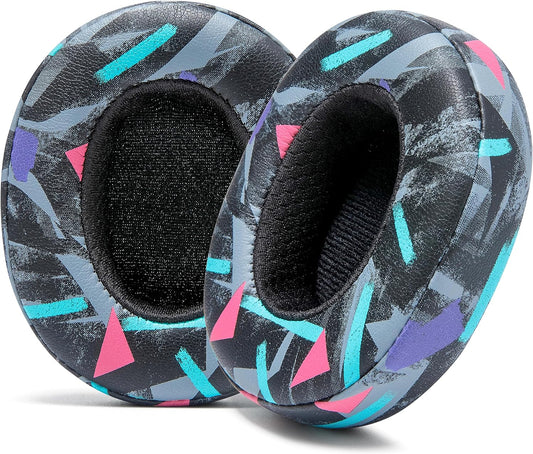 WC Replacement Earpad Cushions for Skullcandy Hesh 3 & Crusher Over-Ear Headphones Made by Wicked Cushions | Improved Durability and Thickness for Improved Comfort and Noise Isolation | 90's Black