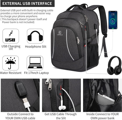 RFID Cafele Laptop Backpack Travel Computer Backpack College Bookbag School Backpack with USB Charging Port