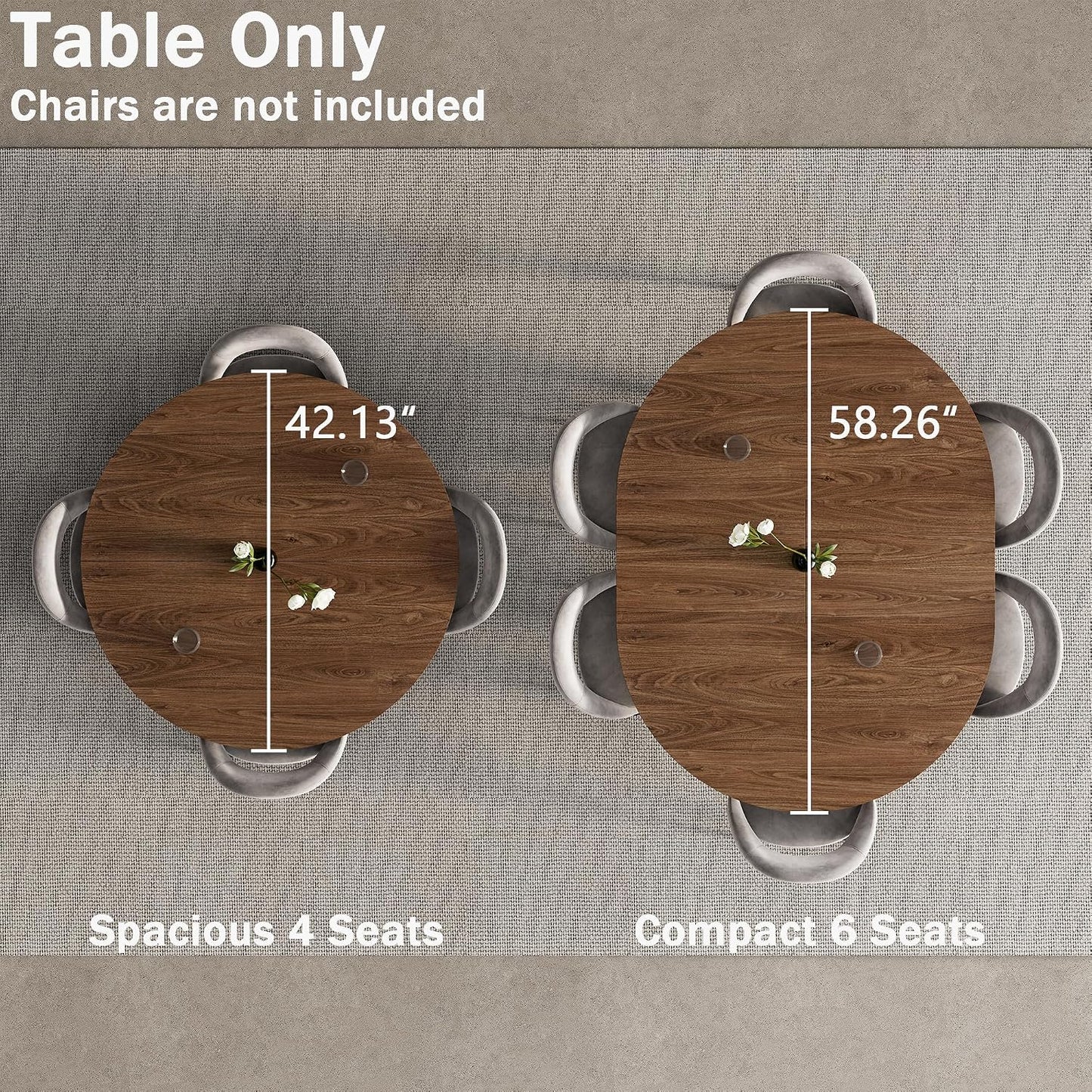 Extendable Round Dining Table to Oval | MECHYIN