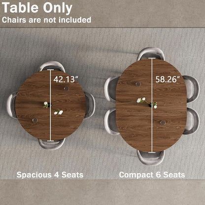 Extendable Round Dining Table to Oval | MECHYIN