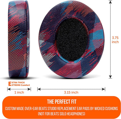 WC Wicked Cushions Replacement Ear Pads for Beats Studio 2 & 3 (B0501, B0500) Wired & Wireless | Does NOT Fit Beats Solo | Softer PU Leather, Enhanced Foam & Stronger Adhesive | Black