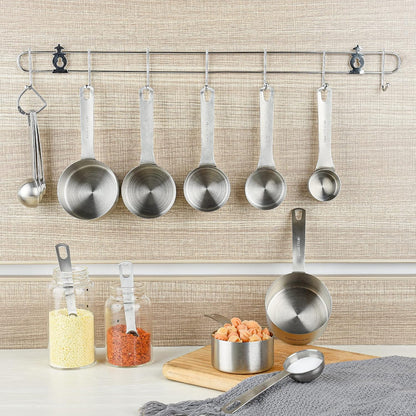 Smithcraft Measuring Cup Set of 8 Stainless Steel Measuring Cups18/8(304) Steel Material Heavy Duty 8 Measuring Cups and 1 Ring Set of 9