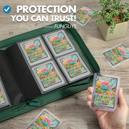 FunGuys Toploader Binder, Trading Card Binder Storage,128 4 Pocket Top Loader Pokemon Binder, Card Collection Yugioh Cards, MTG, TCG, Folders for Trading Cards