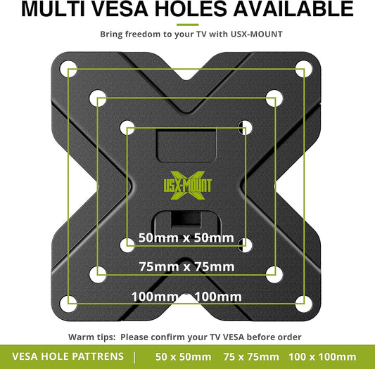 USX MOUNT TV Wall Mount Monitor Mount Bracket with Adjustable Tilt Swivel for 10inch to 26inch LED LCD OLED TVs and Monitors - VESA Size Up to 100x100mm and Weight Capacity Up to 22lbs-XMS002 - PuriLite