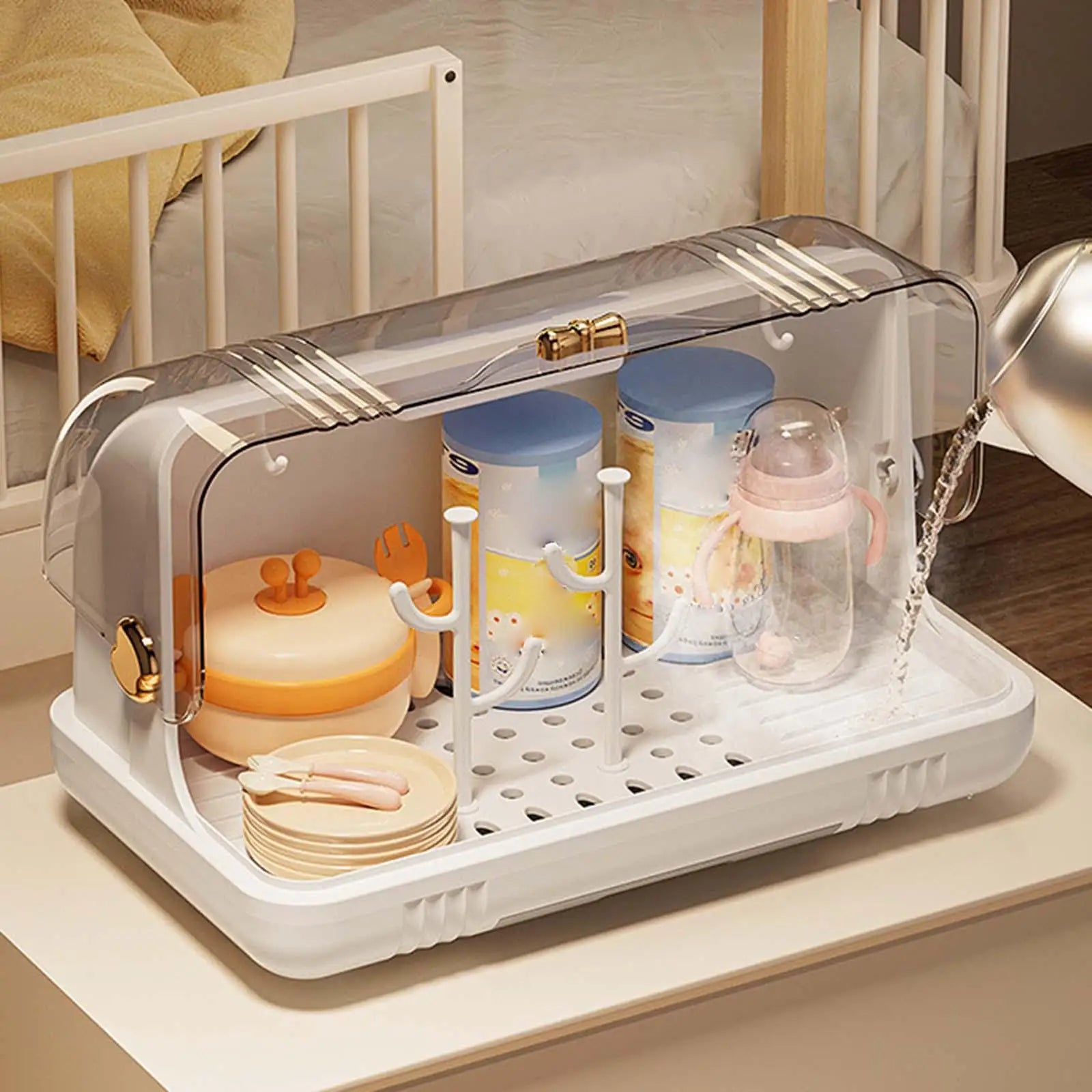 Dustproof Cup Holder Desktop Cup Storage Rack For Dishes Chopsticks Tea Cups Dustproof Cup Drain Rack Storage Box - PuriLite