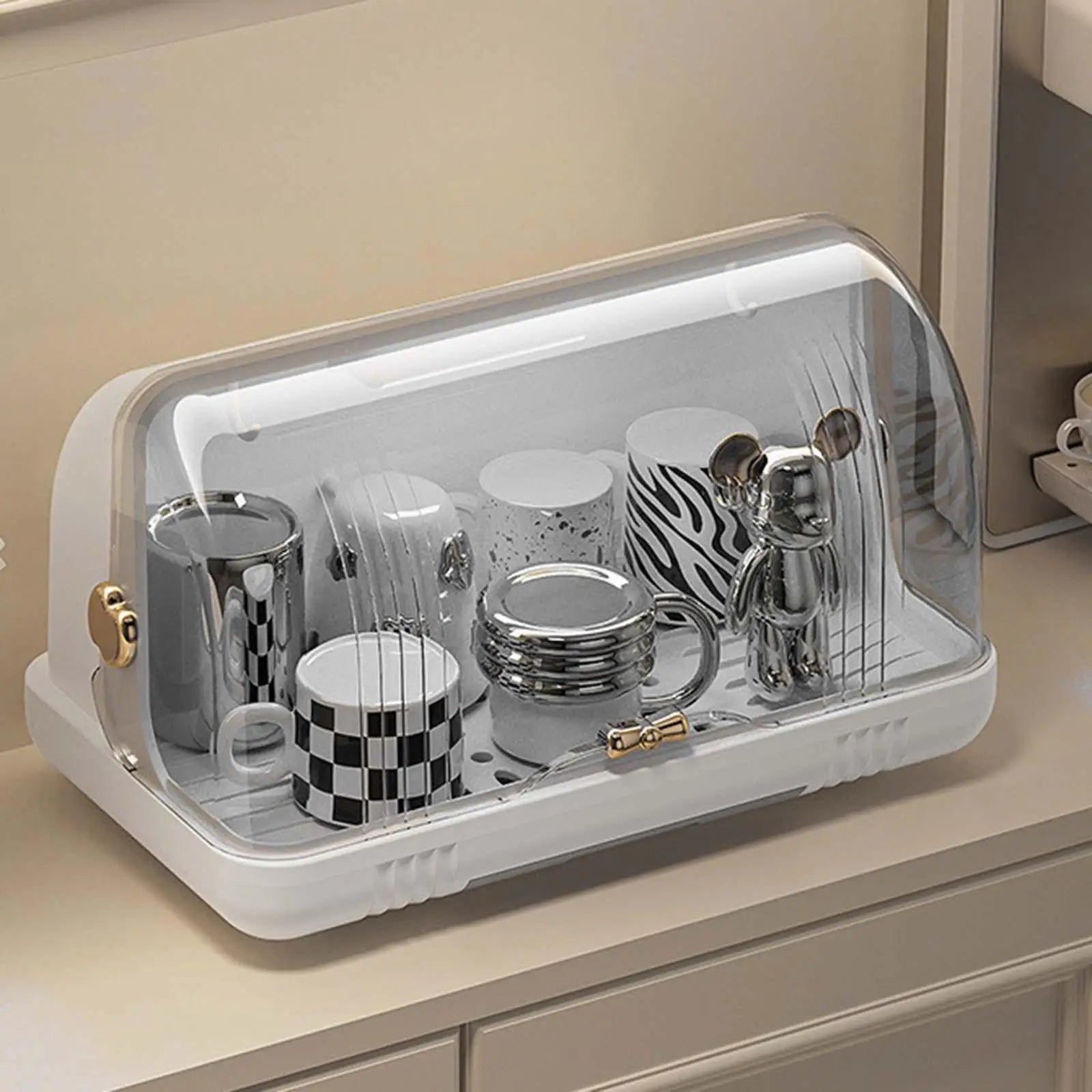 Dustproof Cup Holder Desktop Cup Storage Rack For Dishes Chopsticks Tea Cups Dustproof Cup Drain Rack Storage Box - PuriLite