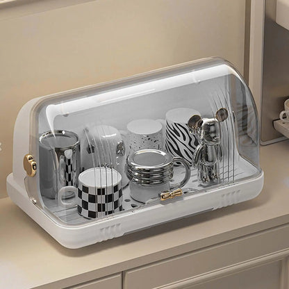 Dustproof Cup Holder Desktop Cup Storage Rack For Dishes Chopsticks Tea Cups Dustproof Cup Drain Rack Storage Box - PuriLite